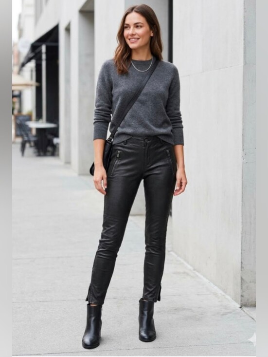Blank NYC Pants - BlankNyc Faux Leather Skinny Pants Ankle Zip Black Size 27 Mid to Low Rise